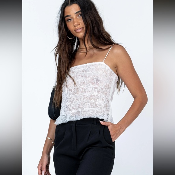 Lace sheer cami tank top size 2 princess Polly bnwt - Picture 7 of 8